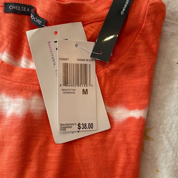 Chelsea & Theodore orange tie-dyed tee shirt size Medium - Picture 8 of 8